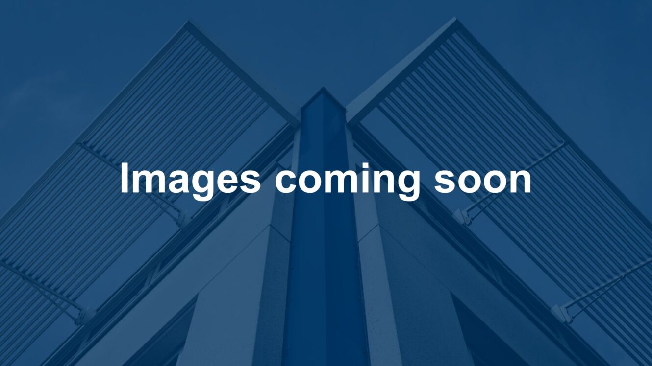 A blue-tinted photo showing the corner of a modern building with slatted sunshades, featuring white text overlay that reads Images coming soon.